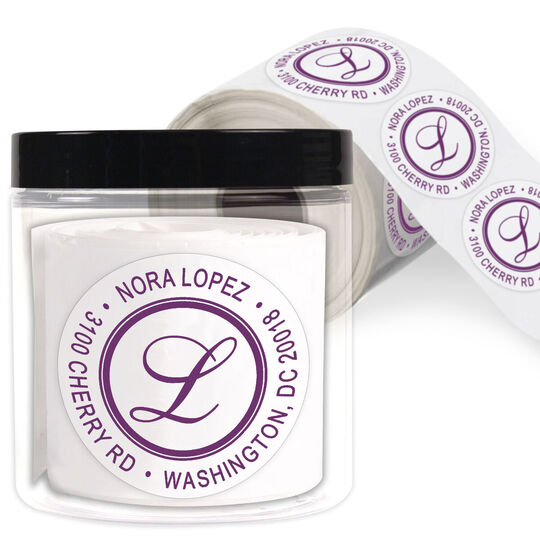 Gabriella Round Address Labels in a Jar